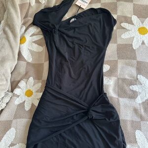 Aurelia Mesh Cap Sleeve Cut Out Mini Dress